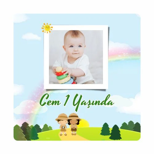 Safari Temalı Doğum Günü Magneti